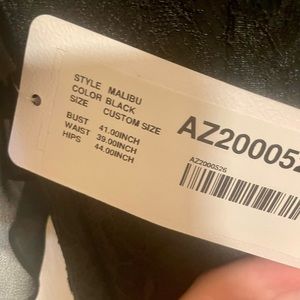 Black lace evening gown with tags custom size never worn